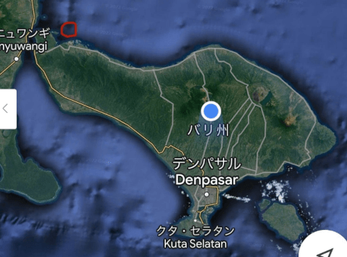 バリ島の衛星写真