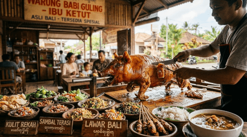 バリ島の郷土料理バビグリンのワルンのイメージ画像