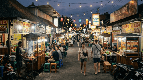 バリ島サヌールのナイトマーケットのイメージ画像